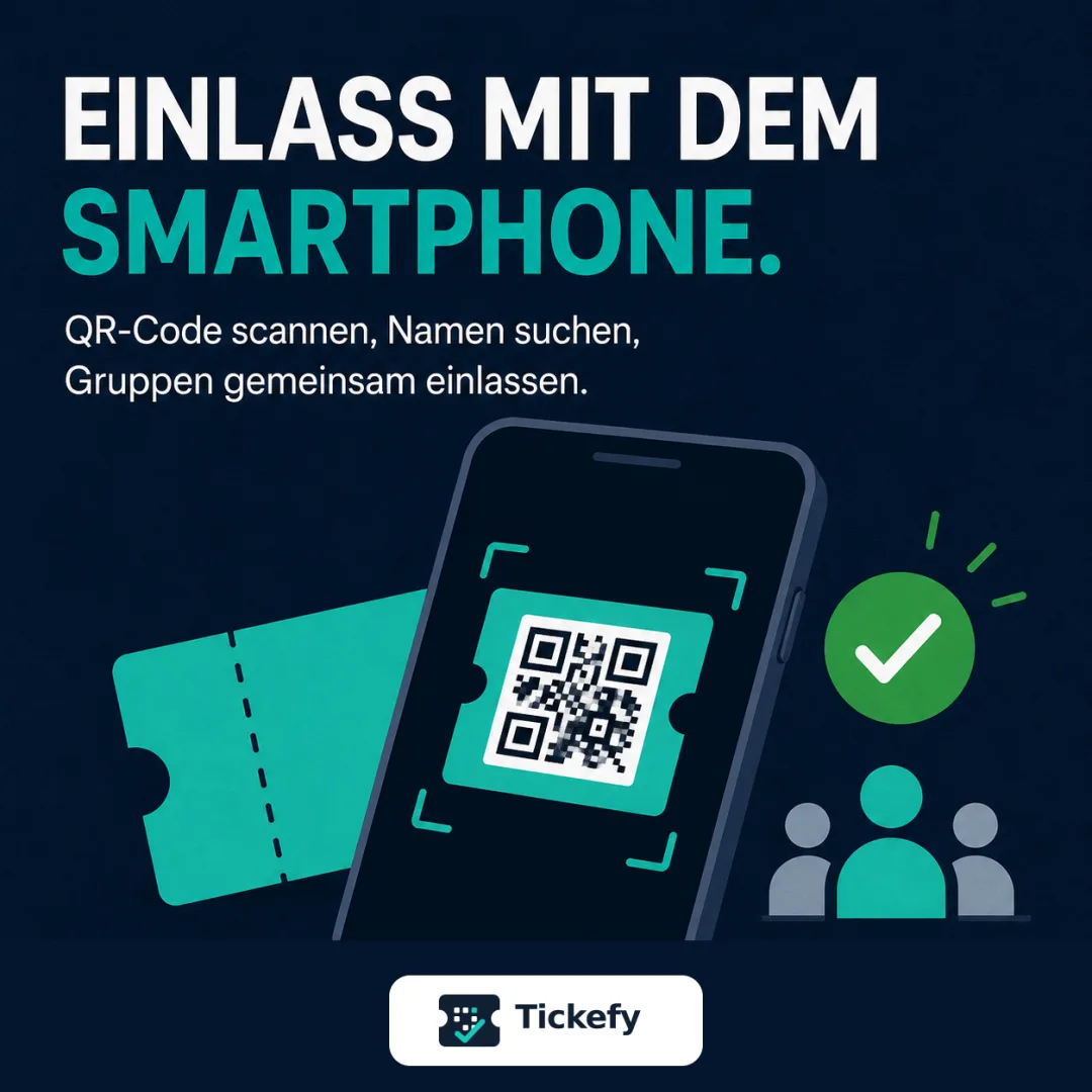 Smartphone scannt einen Ticket-QR-Code: Einlass mit dem Smartphone.